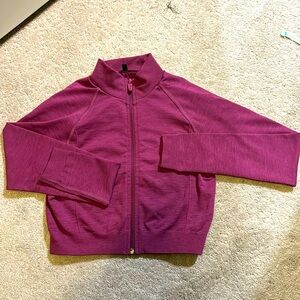 Alphalete Pink Cropped Zip Up Jacket